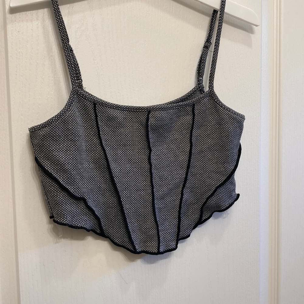 New without tags Large Black and white crop top with adjustable straps